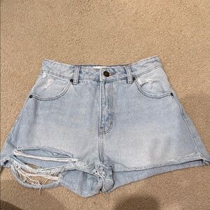 ROLLA'S Light Blue Distressed Jean Shorts